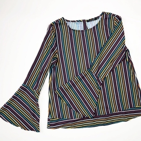 ModCloth | Doe & Rae striped bell sleeve top - Picture 1 of 8